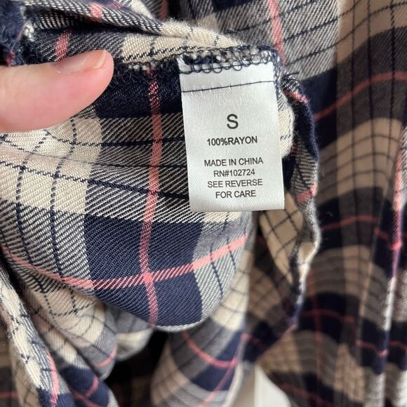 Anthropologie Hester & Orchard Plaid Flannel Button Down Top small - Picture 9 of 14